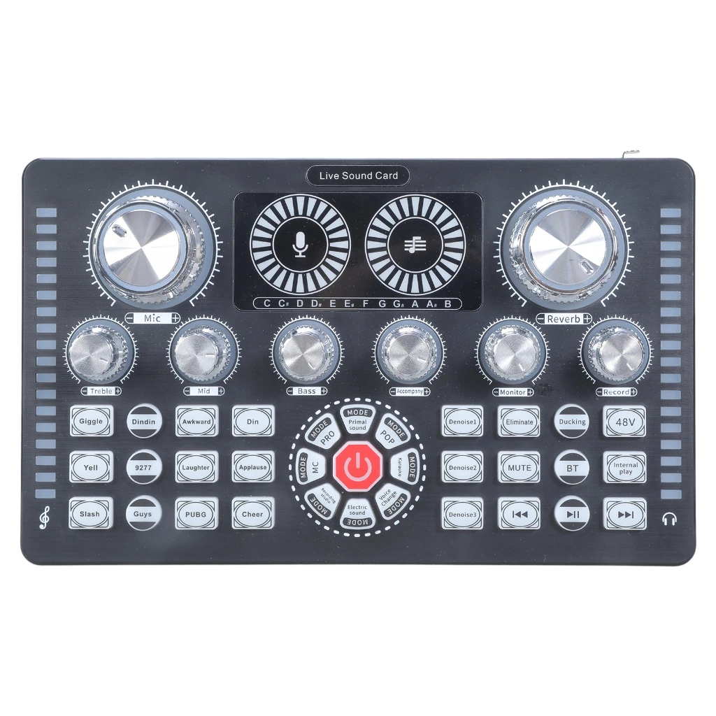 Professional Live Sound Card Noise Reduction Sound board Sound Mixer Board Live Sound Card 12 Electric Tones Mixer