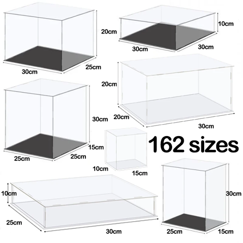 Assemble Acrylic Display Case Clear Display Box For Collection Figures Dustproof Storage Box Organizer For Car,Toy,Doll Cabinets