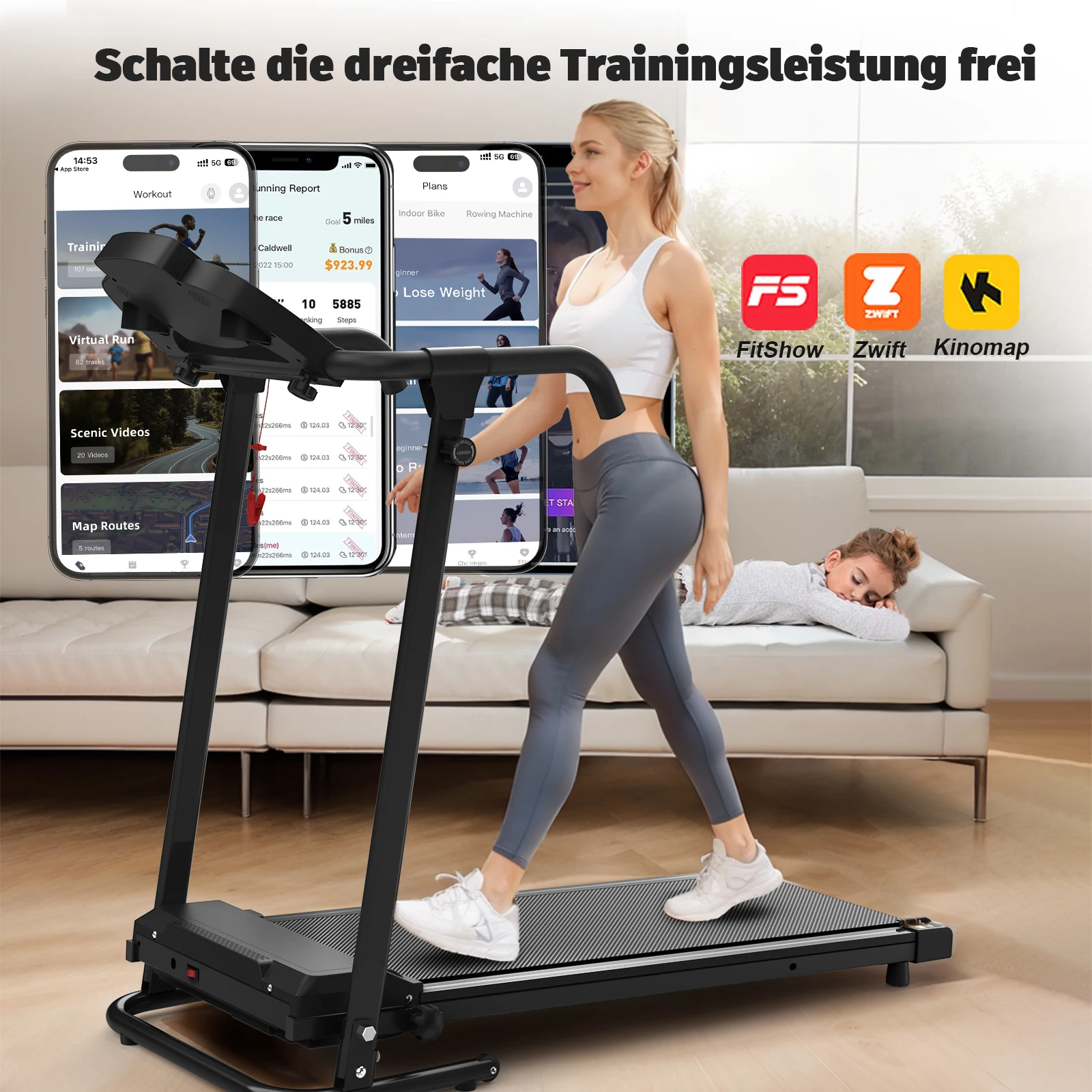 Portable treadmill, treadmill, walking, jogging two-in-one treadmill treadmill, treadmill treadmill