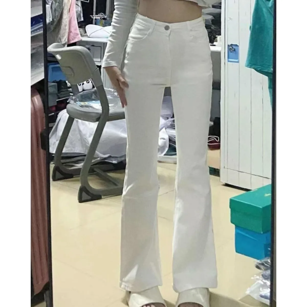 Autumn Spring Slim Skinny Jeans Women Denim Pants Vintage White Tight Trousers Fashion Female Elastic Jeans Casual Flare Pants