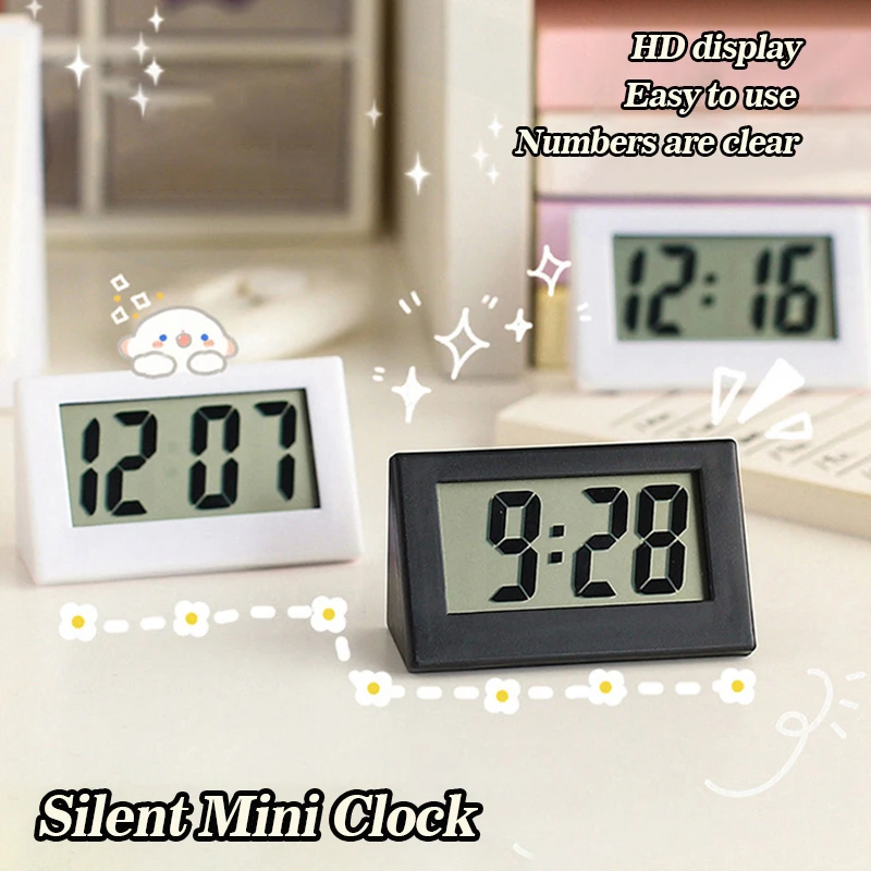 Electric Alarm Desk Clock LCD Screen Digital Time Clocks Office Desktop Bedside Digital Clock Simple Mini Study Watch Home Decor