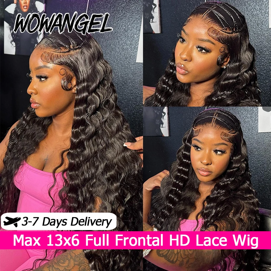34 Inch Loose Deep Wave 13x6 HD Lace Frontal Wigs 100% Human Hair Pre Plucked Curly Lace Front Human Hair Wigs Virgin Hair