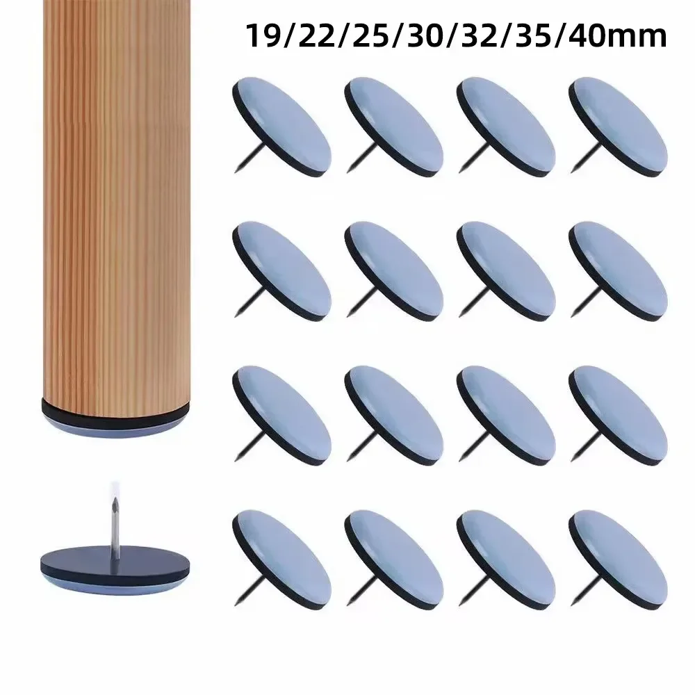19/22/32/38mm Furniture Leg Sliders Pads With Nail Feet Furniture Moving Gliders Mover Floor Protector for Tables Sofas Recliner