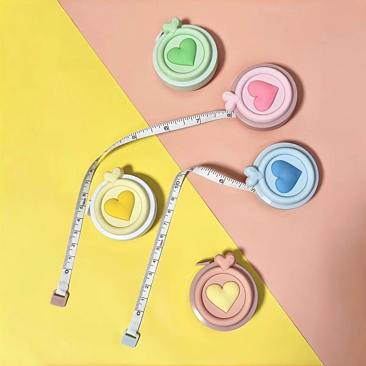 5pcs Mini Tape Measures Small Tape Measures for Artistic Sewing Mini Tape Measure Portable Yard/meter Tape for Waist and Body