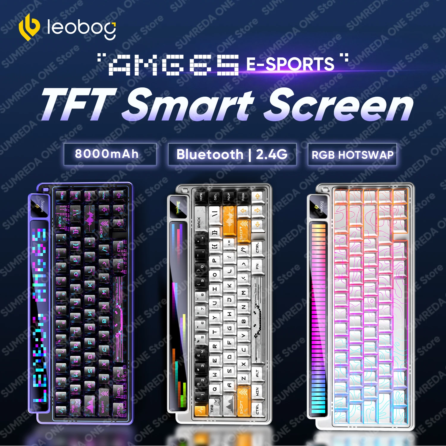 LEOBOG AMG65 Wireless Gaming Mechanical Keyboard 60% Layouts Bluetooth 2.4G Wired RGB Hotswap Gamer Non-contact Keyboard