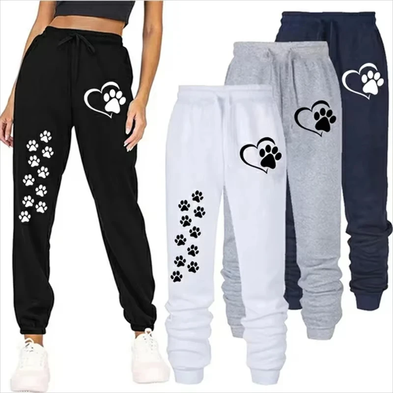Women's Cat's Paw Printed Sweatpants High Quality Fitness Pants Jogging Pants Outdoor Casual Jogging Pants sweatpants