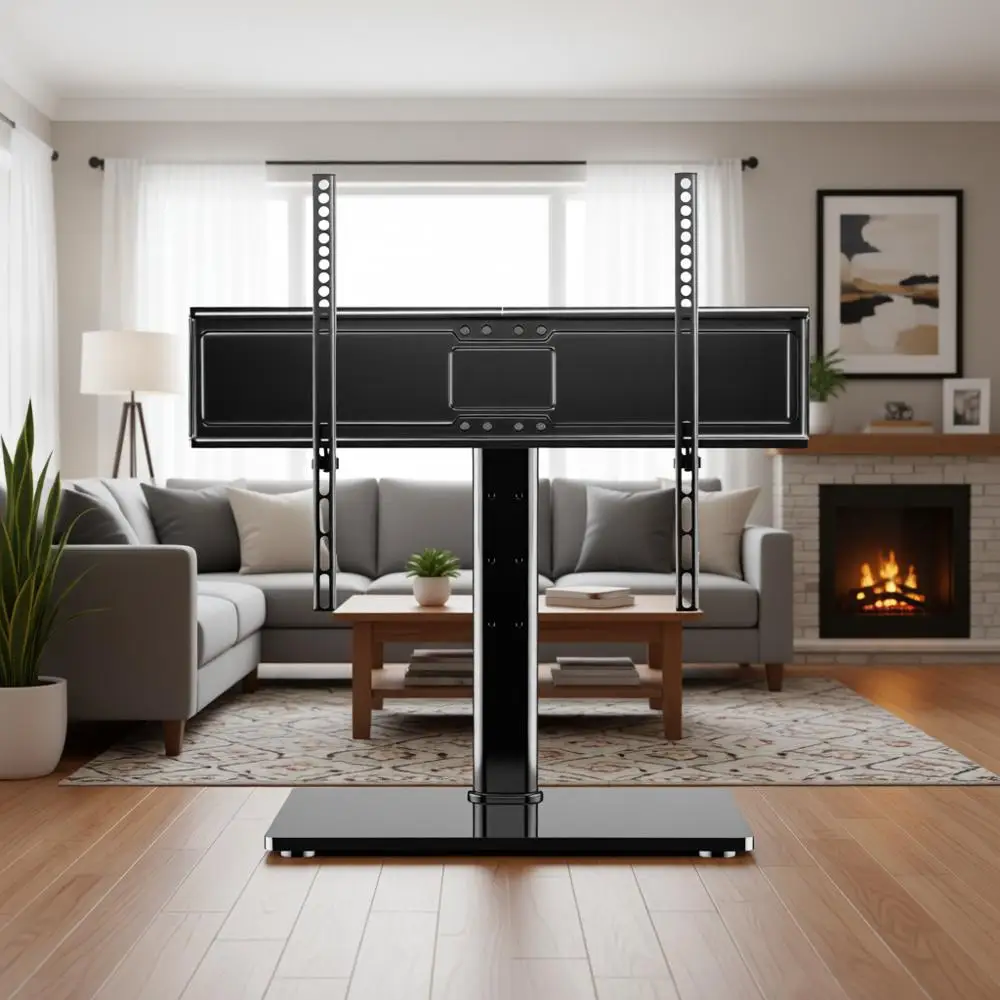 Adjustable Swivel TV Stand for 32-75 Inch TVs, 60 Degree Rotation, Height Adjustable, Max VESA 600x400mm, Supports up to 99lbs