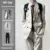 Three-piece suit [beige + white shirt + black trousers] comes with a red tie [high quality]