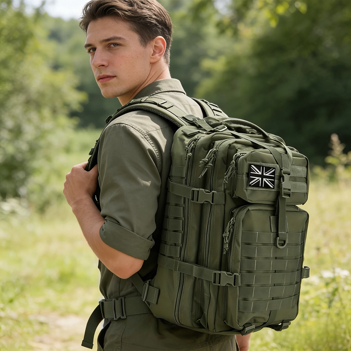 45L Tactical MOLLE Backpack for Men - 3 Day Bug Out Bag, Camping Hiking Trekking Multi-Functional Daypack