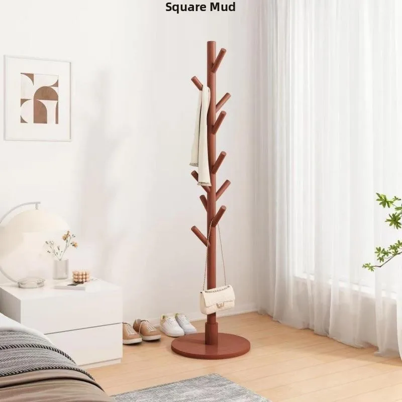 Real Wood Clothes Hanger for Bedroom Dormi Stand Alone Closet Organizer Modern Sle Plastic Hook Non-Slip Design