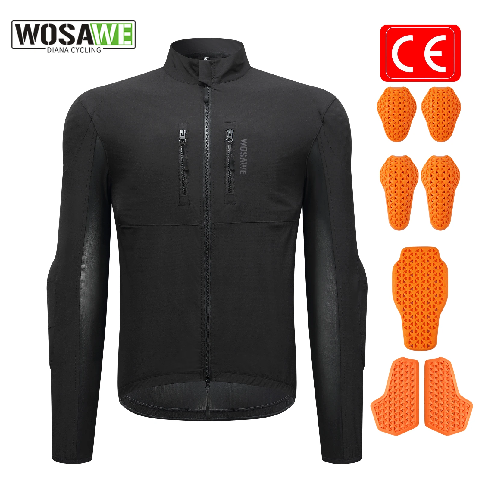 CE Certified Protector Gear Men's Motorcycle Jacket Summer Breathable Motocross Body Armor Elastic Rider Racing Jacket Clothing