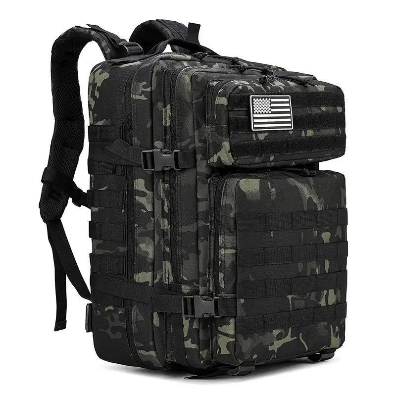 Large Capacity Outdoor Tactical Backpack Waterproof Breathable Men's Hiking Sports Shoulder Bag Camouflage Traveling Rucksack