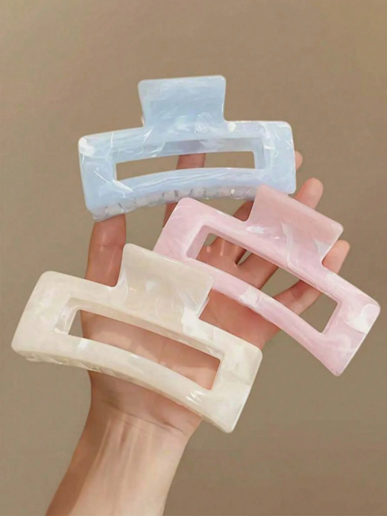 1/3 Pcs 4.33 inches/11cm large gradient color square hair clip high-quality elegant, simple and versatile summer hair accessory