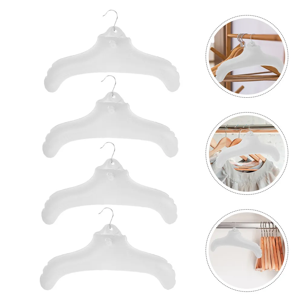 5Pcs Foldable Inflatable Travel Clothes Hangers Portable Drying Rack PVC Multi-Function Travel Closet Organizer