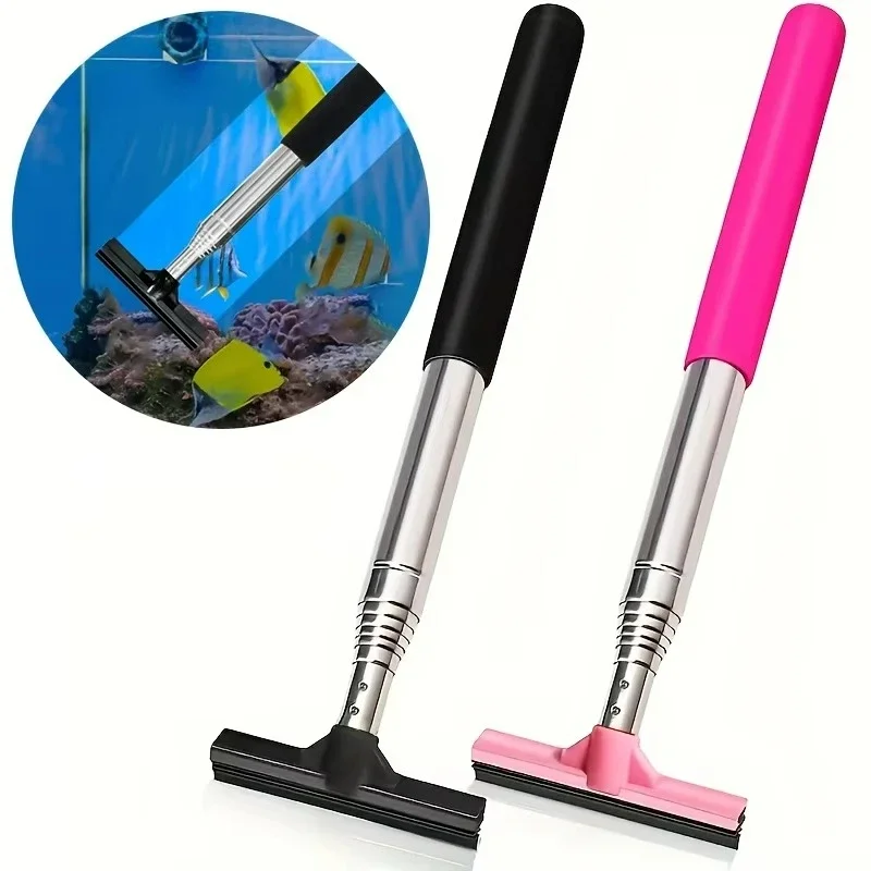 Telescopic Aquarium Scraper Brush,Multi-Purpose Tool for Cleaning Aquariums,for Removing Algae and Debris,Aquarium Cleaning Tool