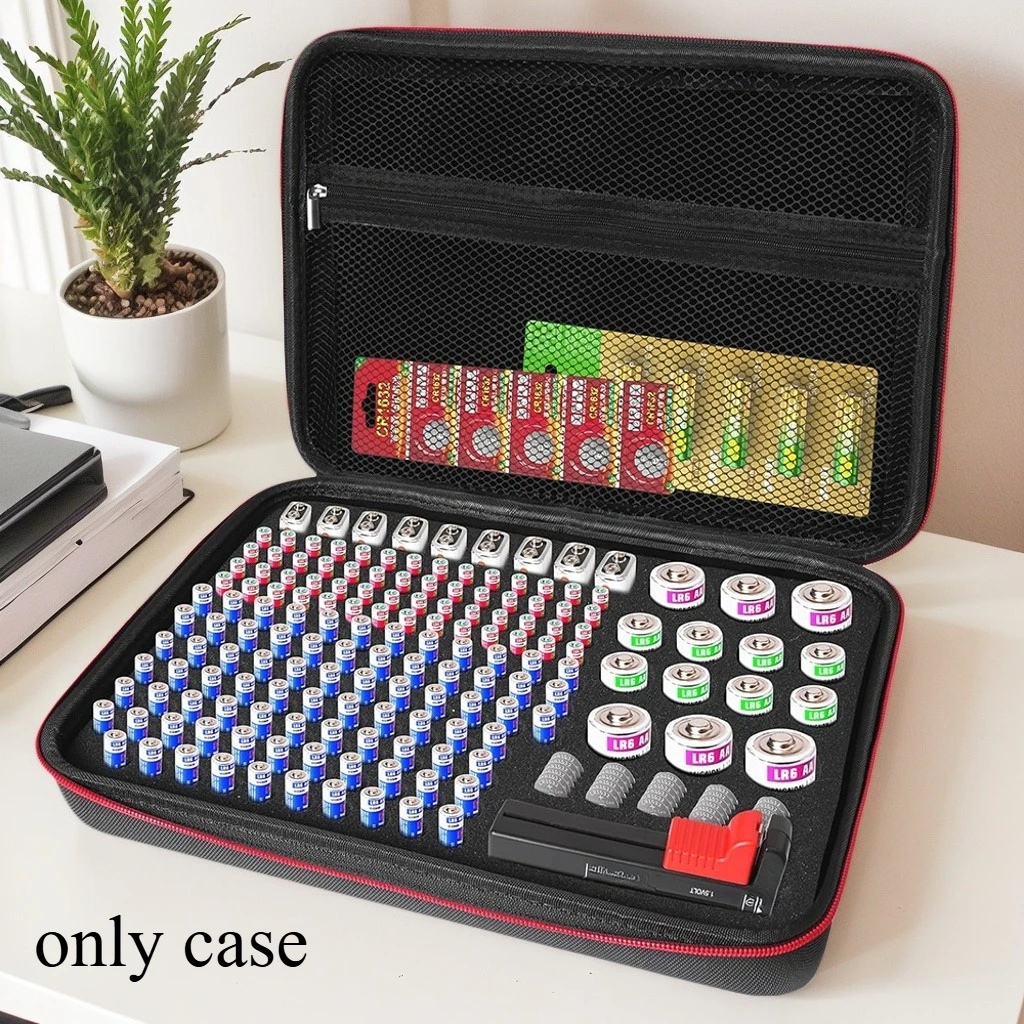 Battery Organizer Case, Batteries Storage Holder Container .Garage Organization Box for AA AAA 9V C D Lithium (only Bag)