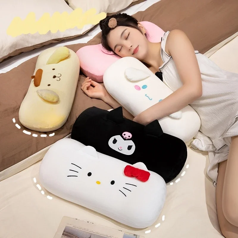 Comfortable Memory Foam Sleeping Pillow Hello Kitty Cinnamoroll Pom Pom Purin Soft Nap Pillow Bed Sofa Cushion Washable Girl