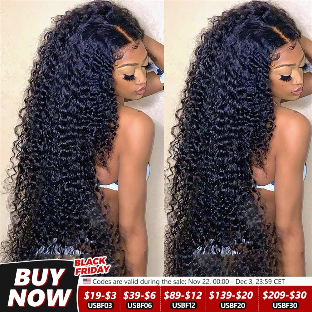 Deep Wave Frontal Wig 13x4 13x6 Hd Transparent Lace Frontal Wig 5X5 6X4 Glueless Wig 28 30 Inch Curly Lace Front Human Hair Wigs