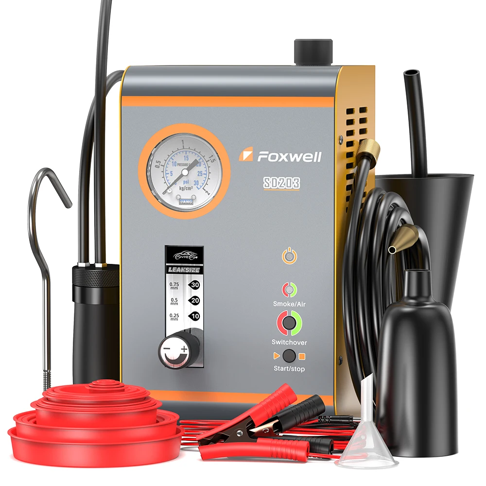 FOXWELL SD203 Automotive Smoke Machine 12V Eingebaute Luftpumpe EVAP Vakuum Leck Detektor Car Pipe Leakage Diagnostic Tester
