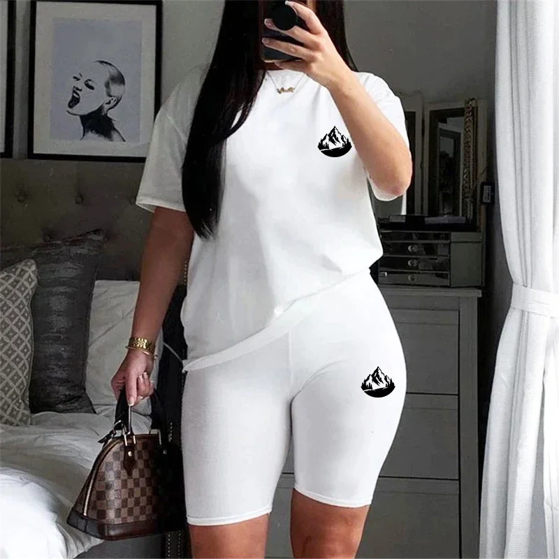 Hot Sales Daily Short Sleeve Tracksuit Matching 2026 Casual Woman Clothing Summer Two Piece Set for Women T-Shirts O-Neck Shorts