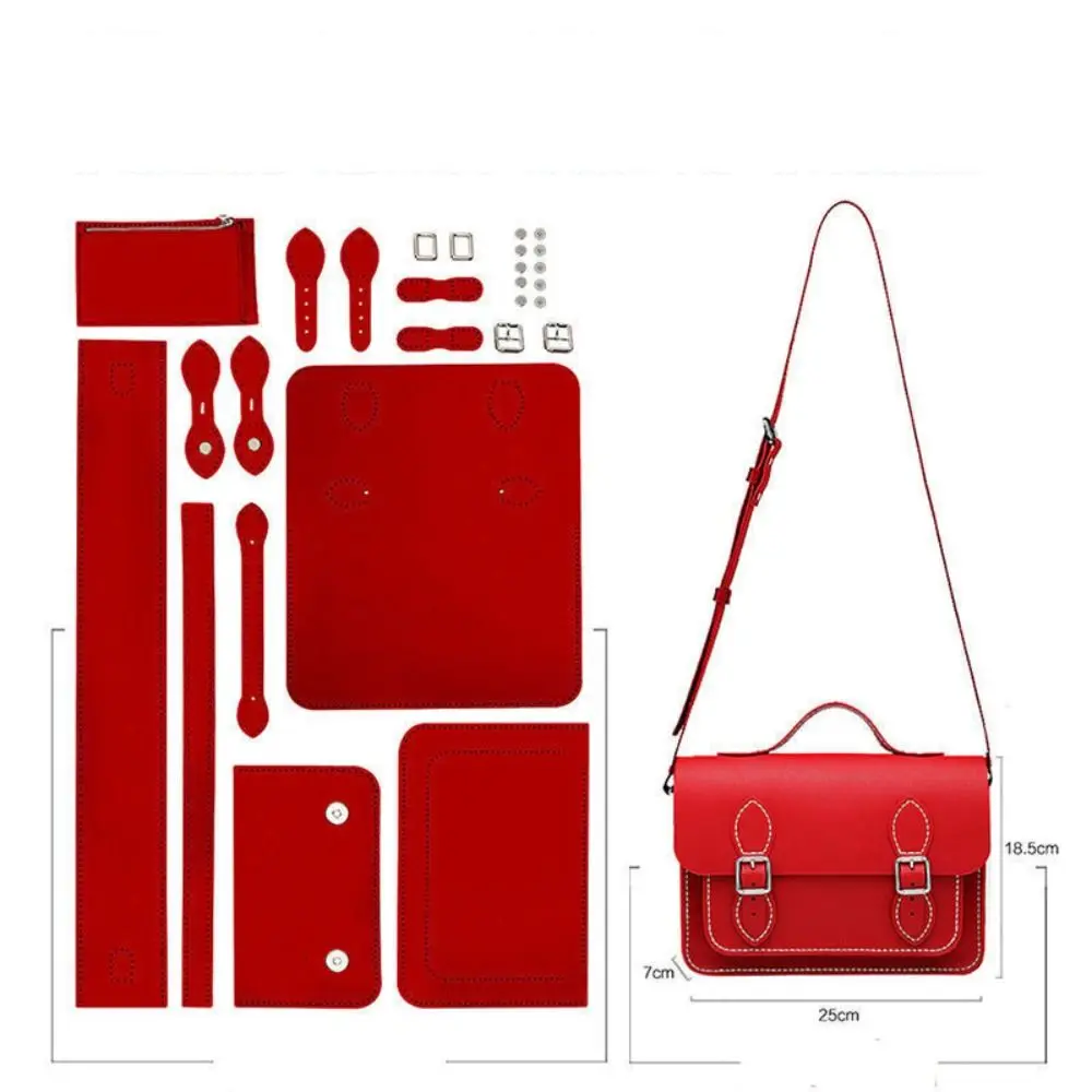 New PU Leather DIY Material Bag 10 Colors Hand-stitched Cambridge Messenger Bag DIY Self-made Bag Women
