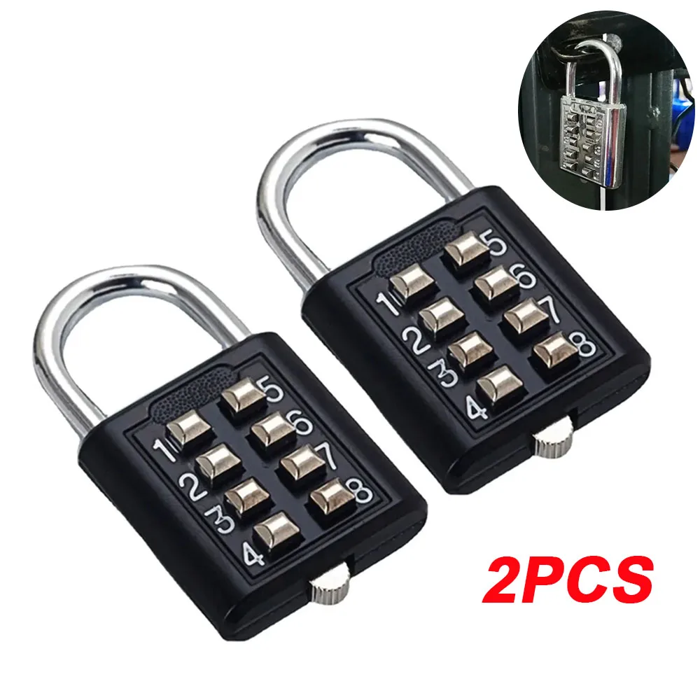 8 Digits Password Code Outdoor Waterproof Combination Padlock Zinc Alloy Suitcase Travel Luggage Anti-thieft Keyed Smart Lock