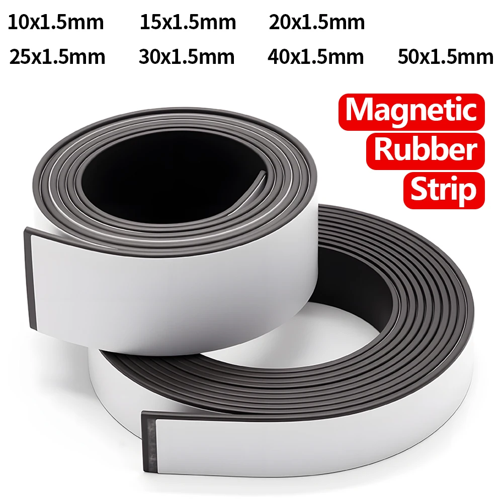 1/2/5/10 Meter Rubber Magnetic Tape for Fridge Photo Posters & Labels Magnetic Self-Adhesive Tape Strong Flexible Magnet Stripe
