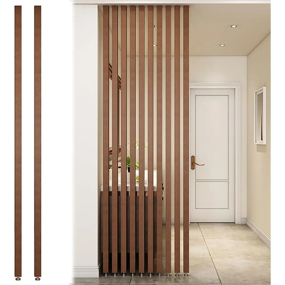Partition Room Divider Wooden Slats Floor to Ceiling - 2ft/3ft/4ft/5ft/6ft/7ft/8ft Tall Slat Partition Post Living Room Simple M