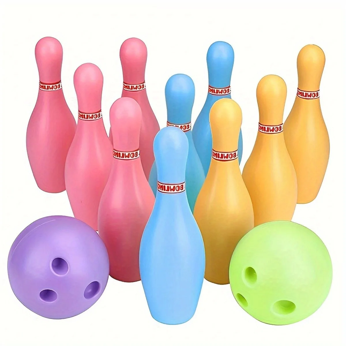 12pcs/set Mini Bowling Set Includes 10 Pins and 2 Balls Plastic Bowling Ball Toys for Home Outdoor Sports Mother's Day Gifts ZSY