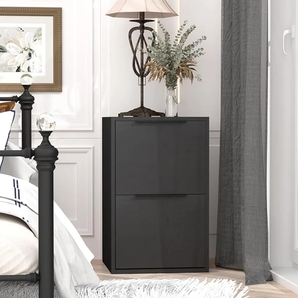 Wooden 2 Drawer File Cabinet, Wood Vertical Filing Cabinet Fits Hanging Files Letter Size for Home Office, Customized