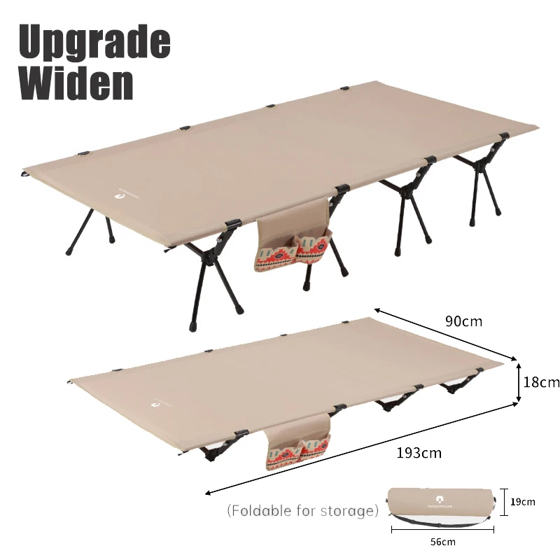 Upgrade 4 Rods Widen Folding Camping Cot Bed 80/90cm Portable Ultralight Outdoor Travel Sleeping Bed 1-2 Person Camp Folding Bed
