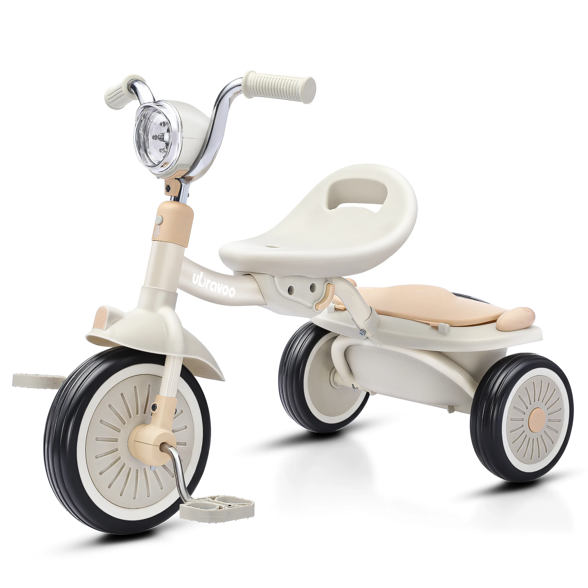 Toddler Tricycle Foldable Kids Pedal Trike Pedal 3 Wheels Baby Walker Trike for Boys Girls 1-4 Years Old Rear