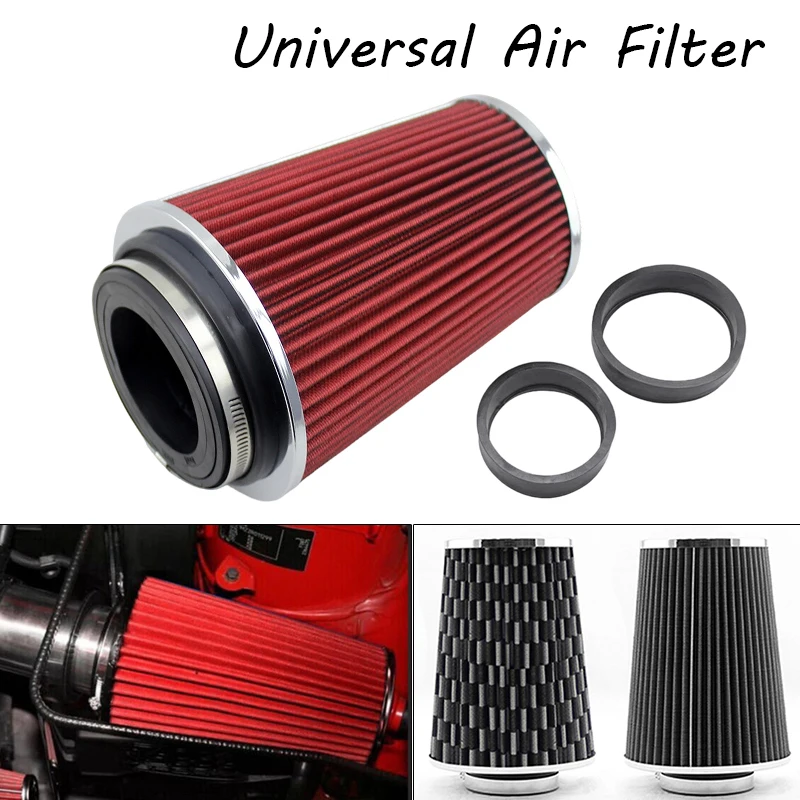 Universal 3 Inch 76 mm Cold Air Intake Sports Air Filter High Performance Clamp-On Washable Car Professional Spare Parts