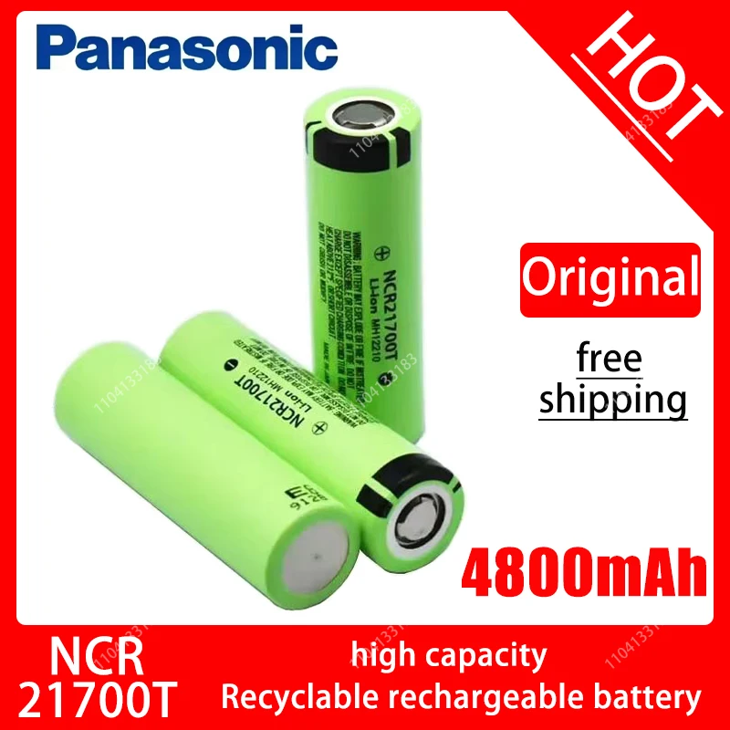 Original Panasonic NCR21700T 4800mah 3.7V High Capacity Lithium Rechargeable Batteries Cell For Flashlight Power Bank Toys