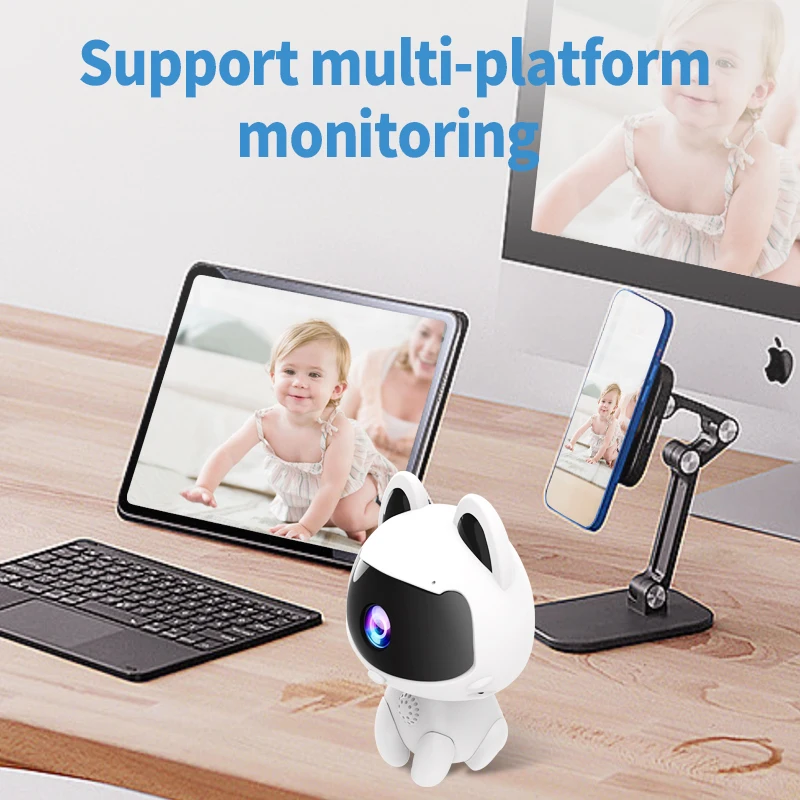 V380 or V99AI Cat WiFi Surveillance Camera-Indoor Home Security Baby Monitor, HD Wireless Network Two-way Audio Smart Camera