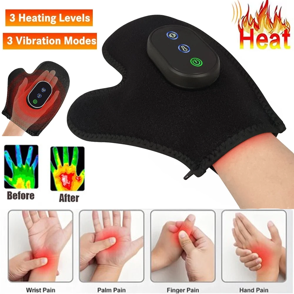 Cordless Electric Hand Massager with Heat and Compression for Arthritis and Carpal Tunnel Full Wrapped Relaxation Portable Gift