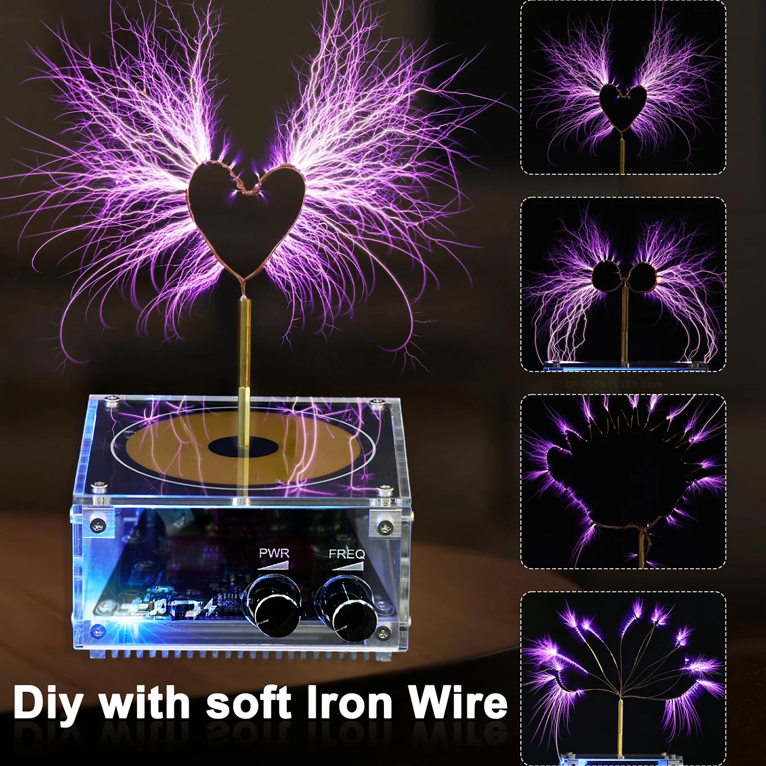 Updated Version Bluetooth Music Tesla Coil Wireless Transmission Experiment Desktop Toy Touchable Artificial Ligh