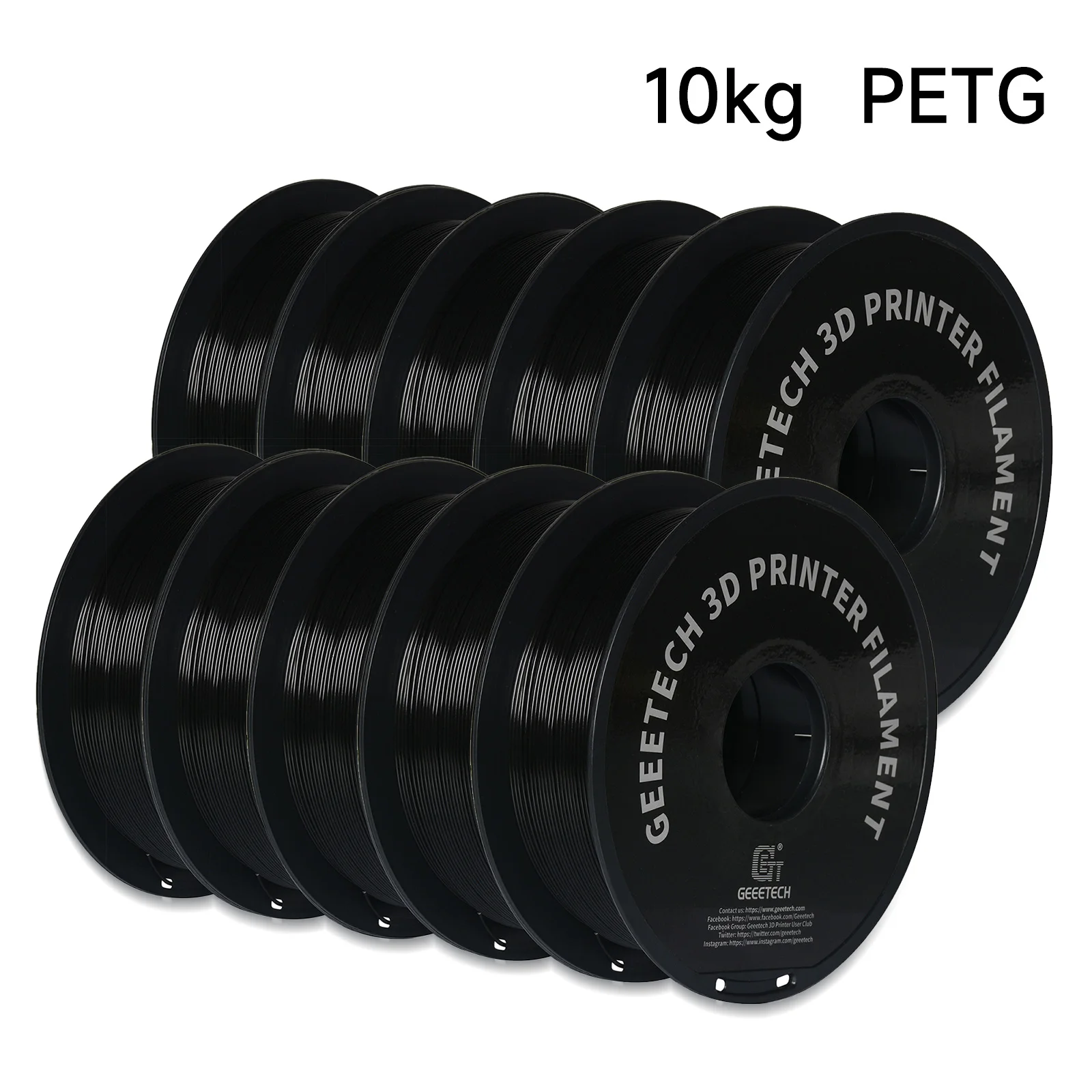 GEEETECH 10Kg In One Box Matte/PETG/Silk PLA/TPU/ABS 3D PLA Filament 1.75mm Spool Wire For 3D Printer Material,Safety