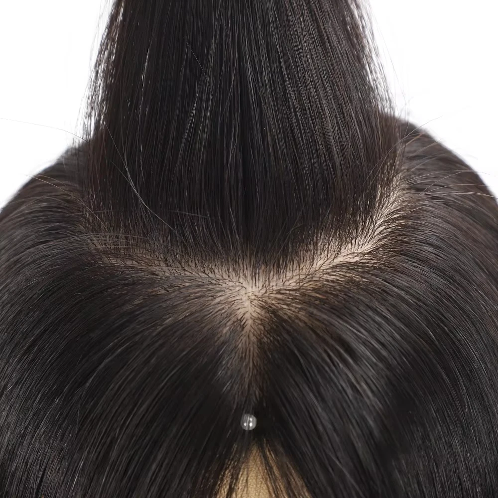 Medical Wig Real Virgin Human Hair 15x15CM Silk Top Natural Look Soft Light Breathable Elastic Net Comfortable Wearing for Women