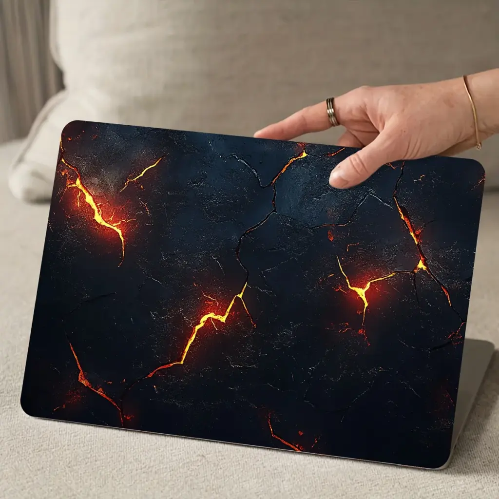 2-Piece Patterned Laptop Art Cyberpunk Sticker Case, Universal Netbook Light Beige Waterproof Scratch Resistant Sticker