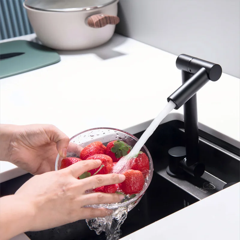 304 stainless steel folding hidden sink faucet folding inside open window small single sink bar hot and cold water faucet