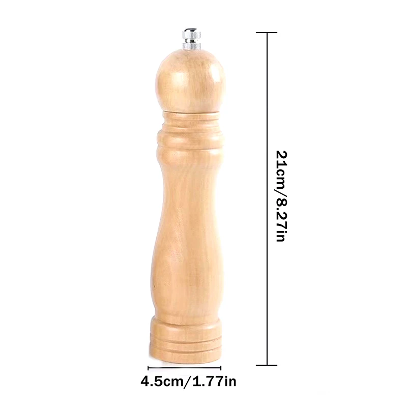 Wood Pepper Grinder Pepper Mill,Adjustable Coarseness 6/8/10 Inch Wooden Peppermill, Ceramic Grinding Mechanism Salt Mill