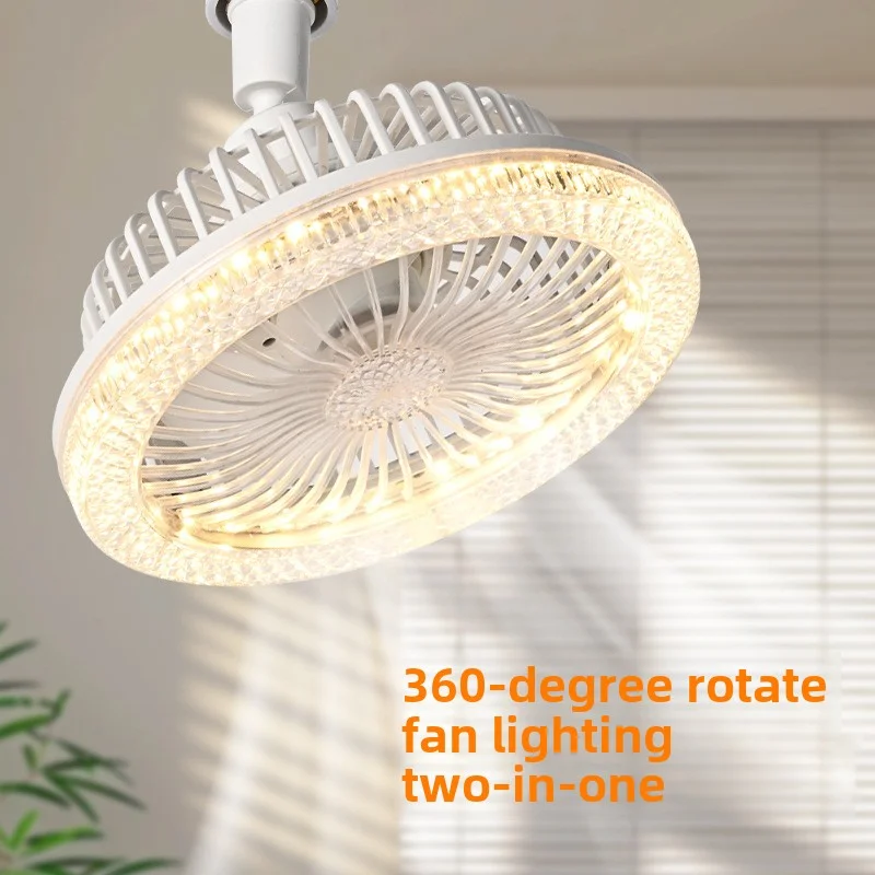 Smart Remote Control Ceiling Fan with LED Lighting Ceiling Fan with Lights Remote Control E27 Converter Base for Living Room