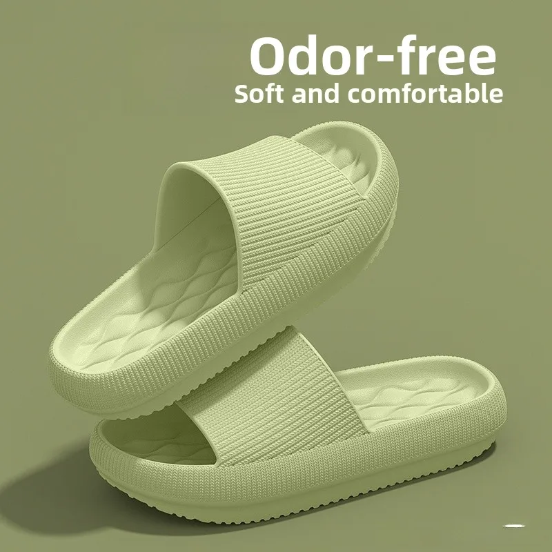 Thick Heel Slippers for Men And Women Bathrooms Indoor Home Anti-Slip Summer Floral EVA Slippers Comfortable Home Slippers