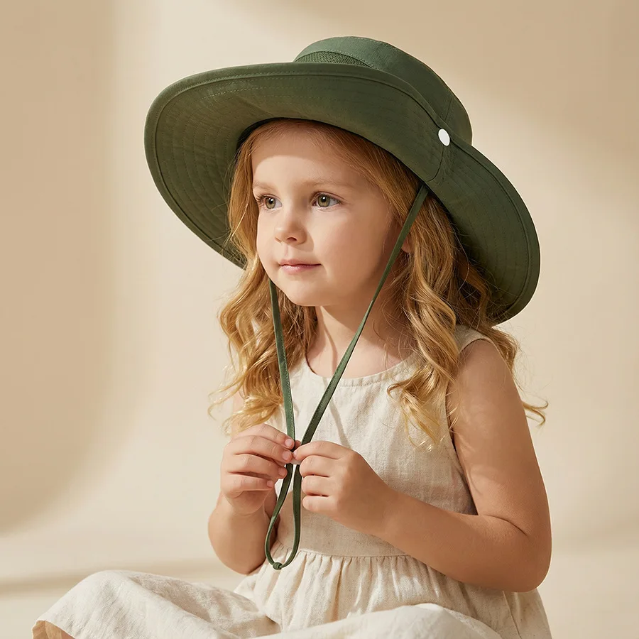 Children's thin sunshade fisherman's hat 1-12Y, children's solid color mesh fisherman's hat, outdoor travel sun protection hat