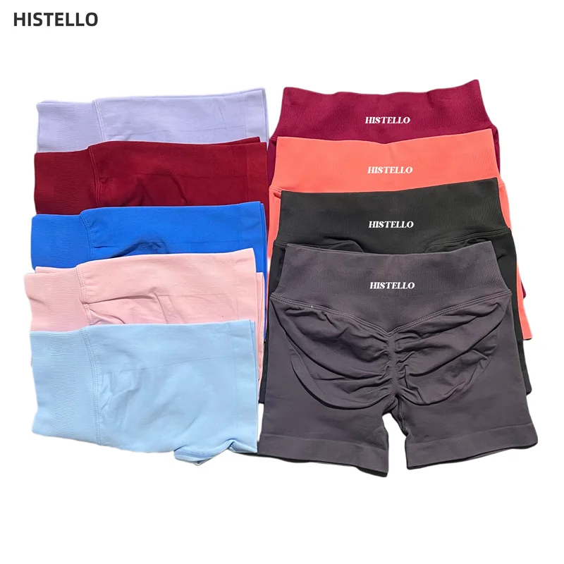 HISTELLO Impact Shorts Df Substitute High Waist Women Yoga Workout Short Seamless Leggings Stretch Fitness Running Gym Shorts
