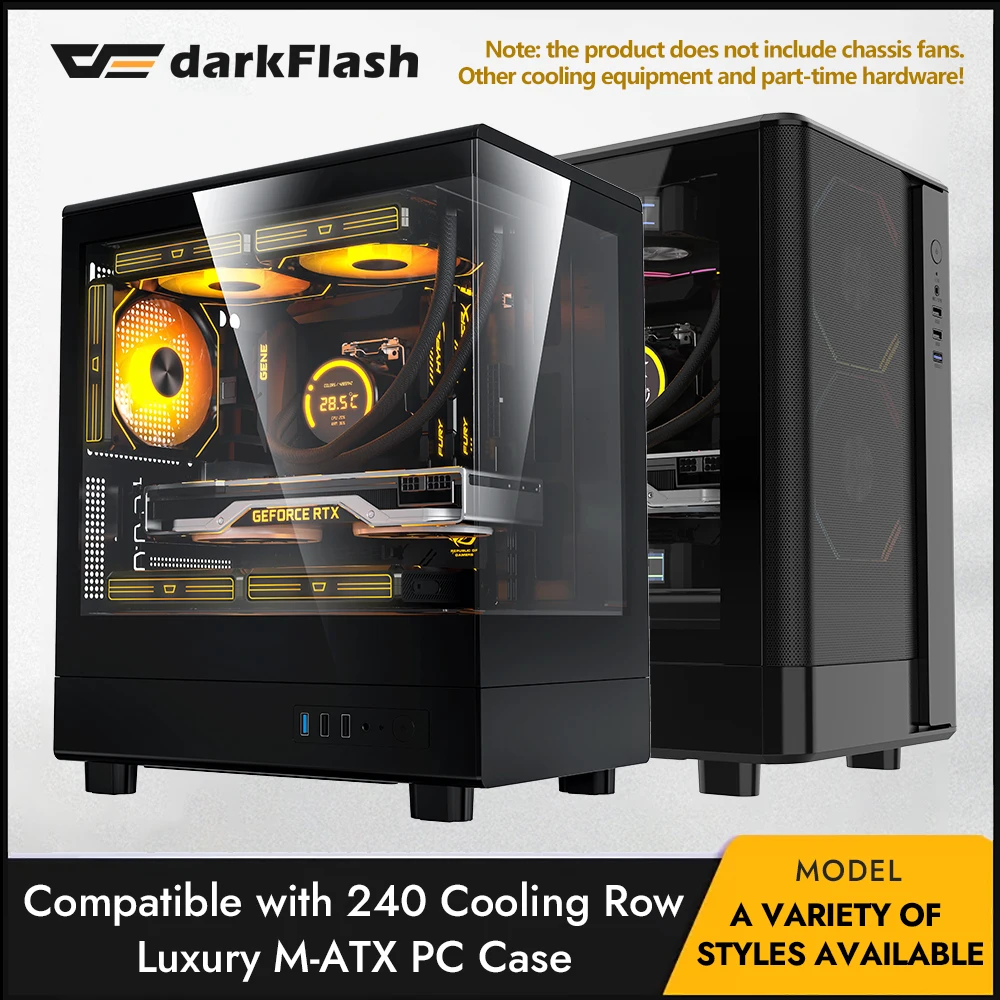 Darkflash PC Computer Case Gabinete Gamer Support 240 Water Cooling USB3.0 Glass Mesh Nas Mini Matx ITX Diy Gaming Computer Case