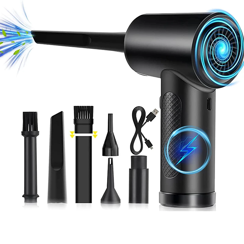 Electric Wireless Air Duster Compressed Air Blower Gun 51000RPM Type-C Air Duster For Computer Keyboard PC Clean Gadget Blower
