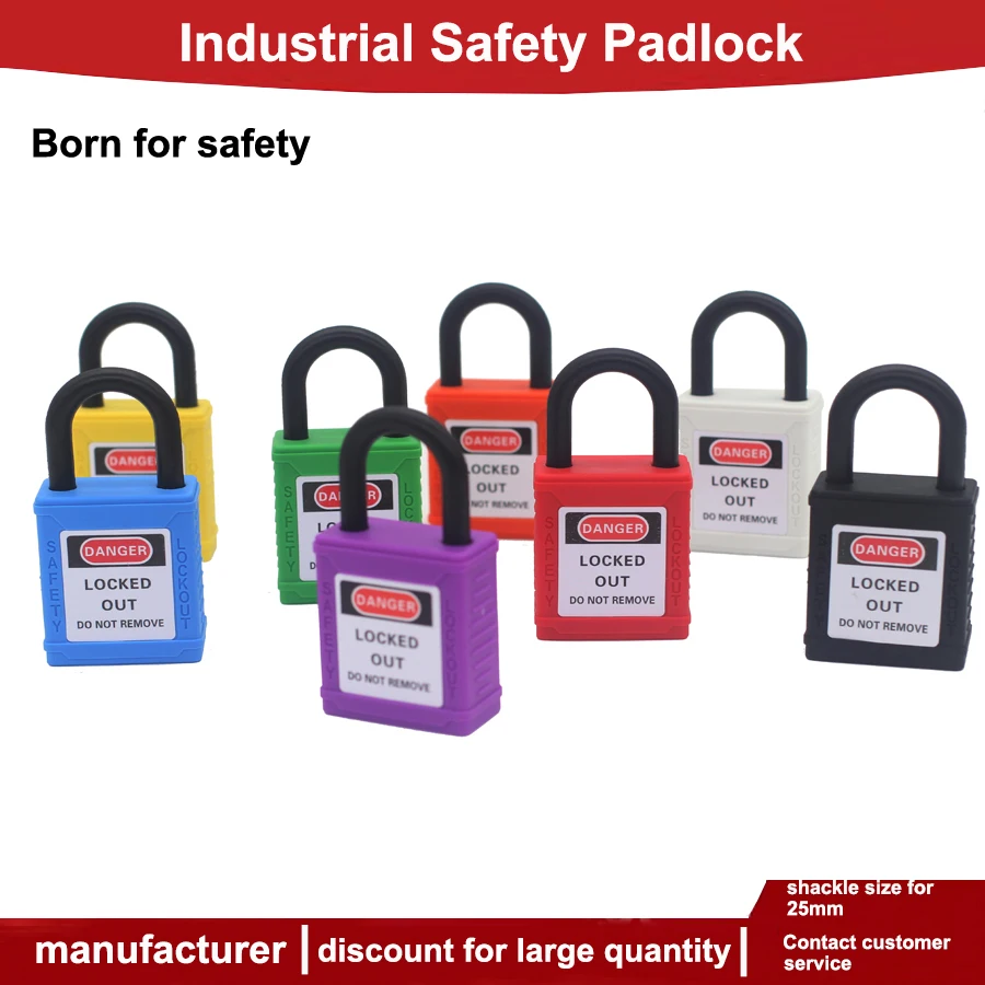 LOTO lockout Industrial security padlock 25mm nylon shackle adecuado para aplicaciones industrialesy electricas Lockout Tagout