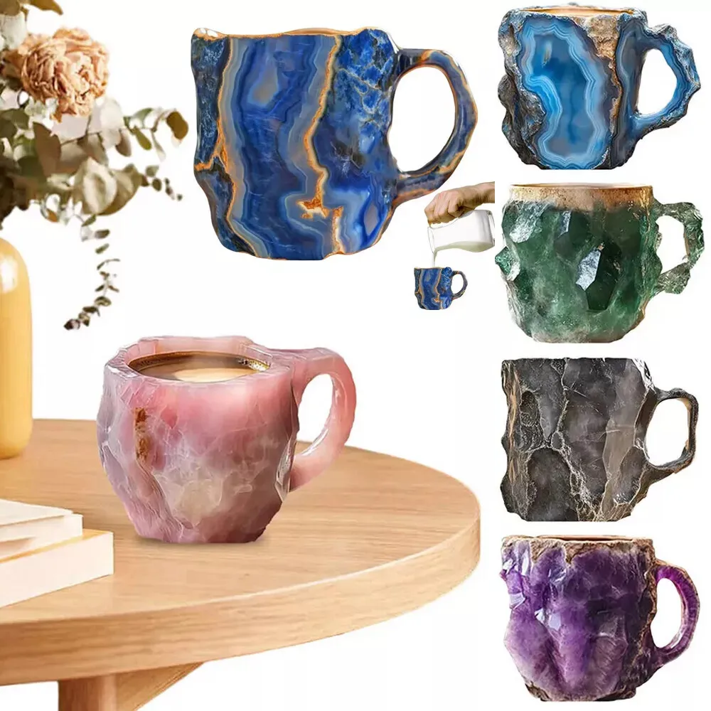 1PC Multi-Colored Mineral Crystal Coffee Mug - Colorful Crystal Mugs Elegant Gift for Home & Office Ideal for Christmas